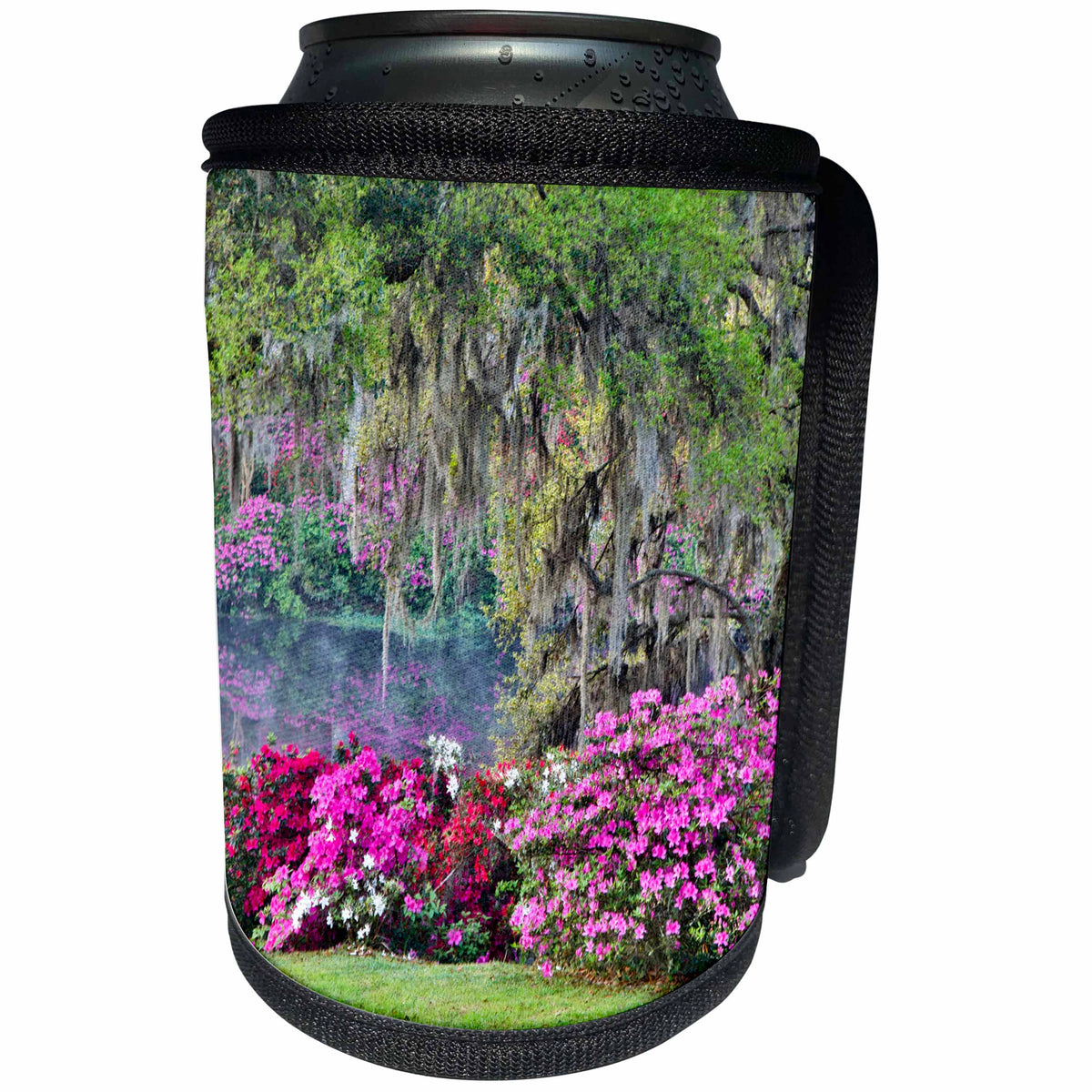 3dRose Danita Delimont - Gardens - South Carolina, Charleston, Calm Among the Flowers - Can Cooler Bottle Wrap (cc_279418)