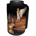 3dRose Danita Delimont - Songbirds - White winged Doves flocking to pond for afternoon drink - Can Cooler Bottle Wrap (cc_279507)