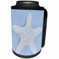 3dRose Patricia Sanders Creations - Blue Starfish - Can Cooler Bottle Wrap (cc_27954)