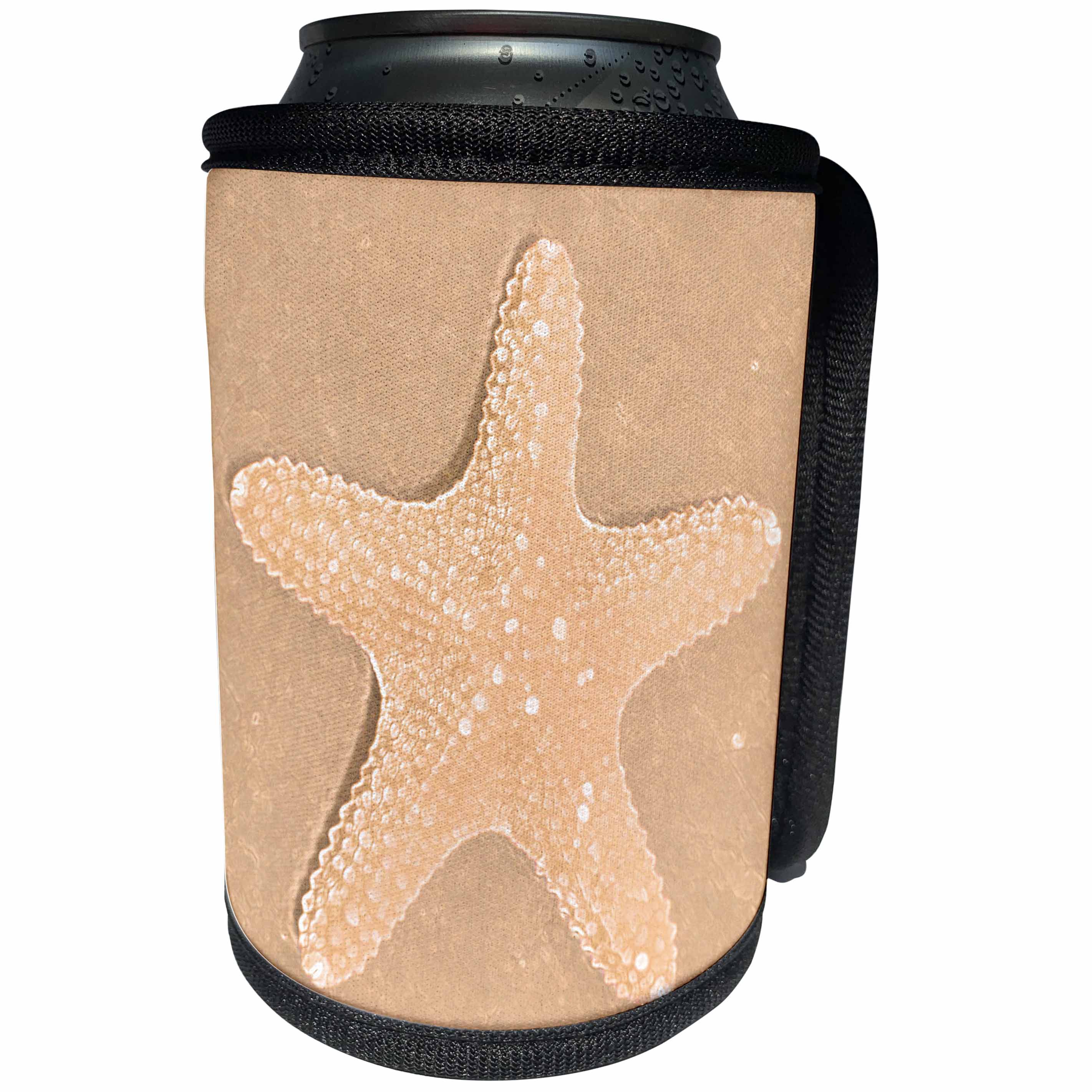 3dRose Patricia Sanders Creations - Peach Starfish - Can Cooler Bottle Wrap (cc_27955)