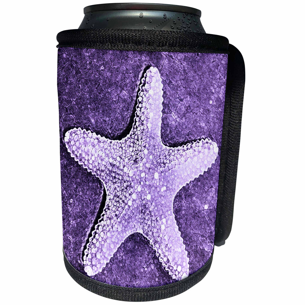 3dRose Patricia Sanders Creations - Purple Starfish - Can Cooler Bottle Wrap (cc_27957)