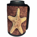 3dRose Patricia Sanders Creations - Bronze Starfish - Can Cooler Bottle Wrap (cc_27958)