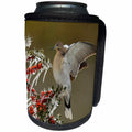 3dRose Danita Delimont - Songbirds - White winged Dove stretching on icy branch, Hill Country, Texas - Can Cooler Bottle Wrap (cc_279585)