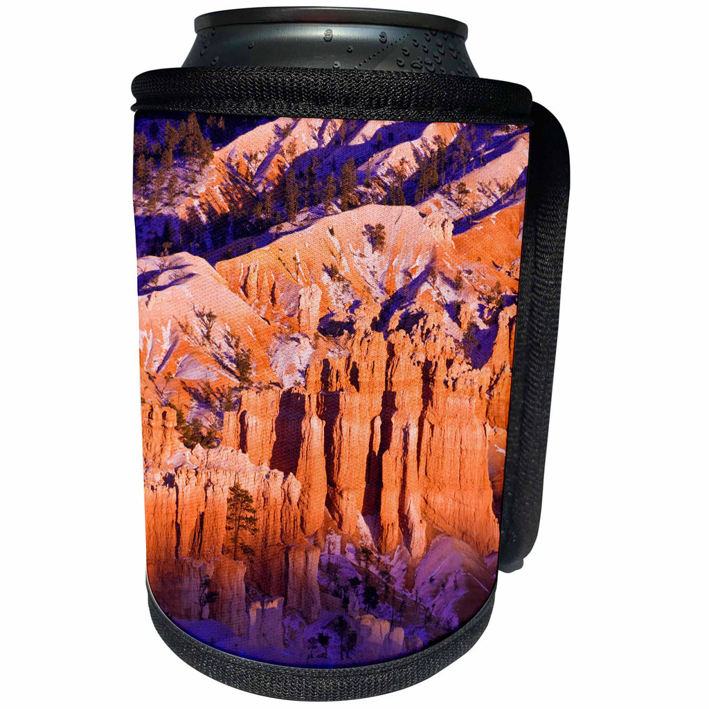 3dRose Danita Delimont - Utah - Evening light on snow dusted Bryce Point, Bryce Canyon NP, Utah - Can Cooler Bottle Wrap (cc_279611)