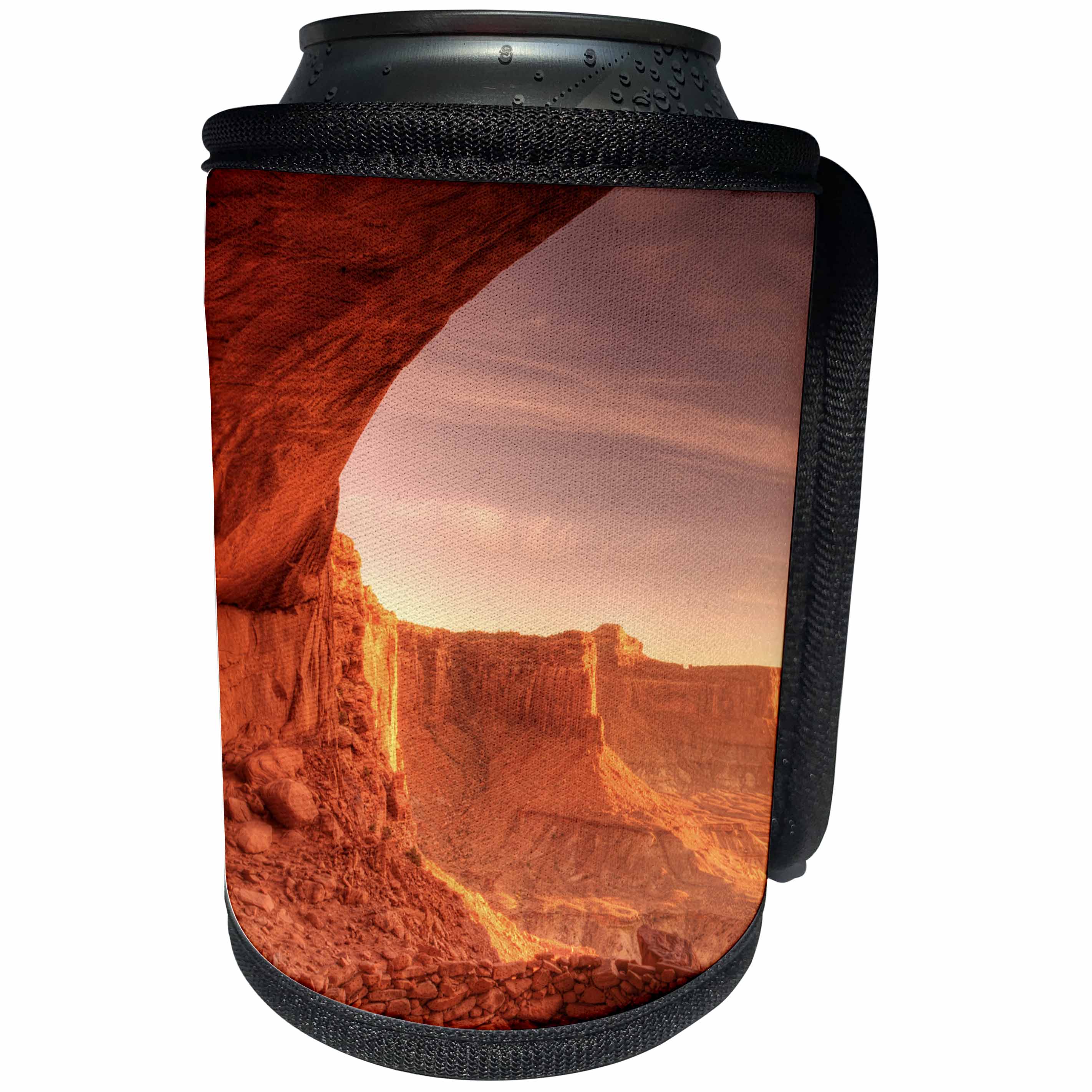 3dRose Danita Delimont - Deserts - Evening light on False Kiva, Island in the Sky, Canyonlands NP, Utah - Can Cooler Bottle Wrap (cc_279617)