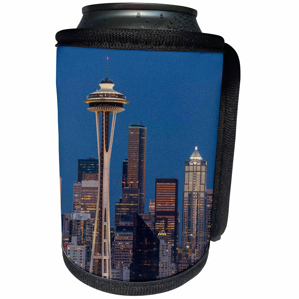3dRose Danita Delimont - Washington - USA, Washington State. Seattle skyline at dusk. - Can Cooler Bottle Wrap (cc_279630)