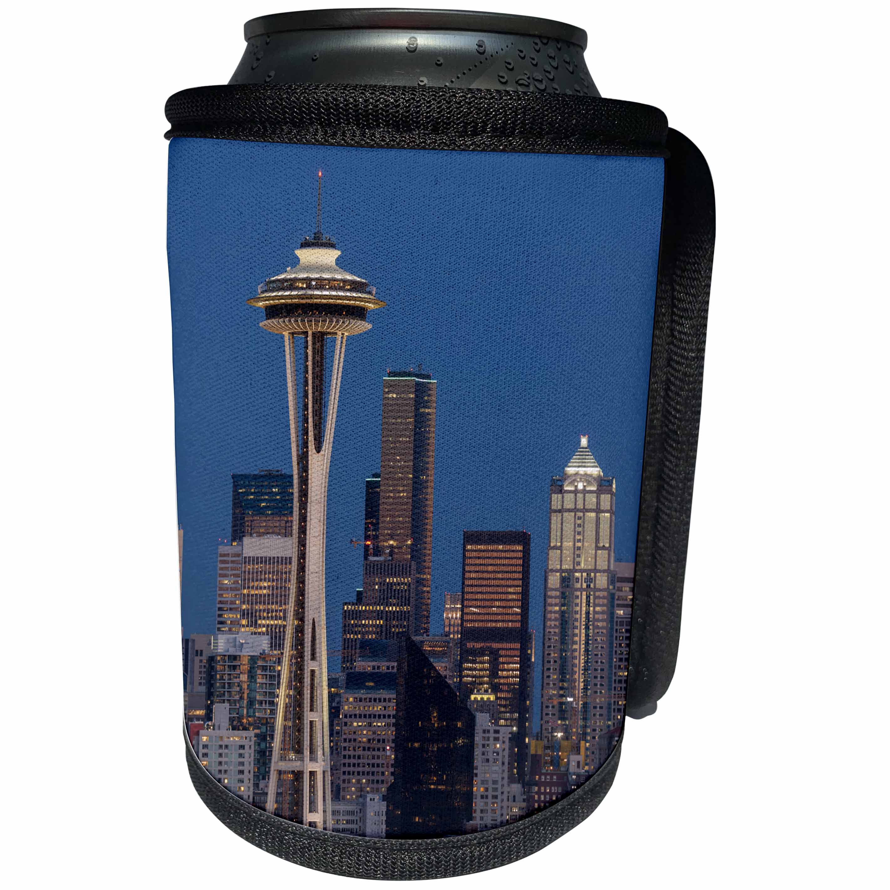 3dRose Danita Delimont - Washington - USA, Washington State. Seattle skyline at dusk. - Can Cooler Bottle Wrap (cc_279630)