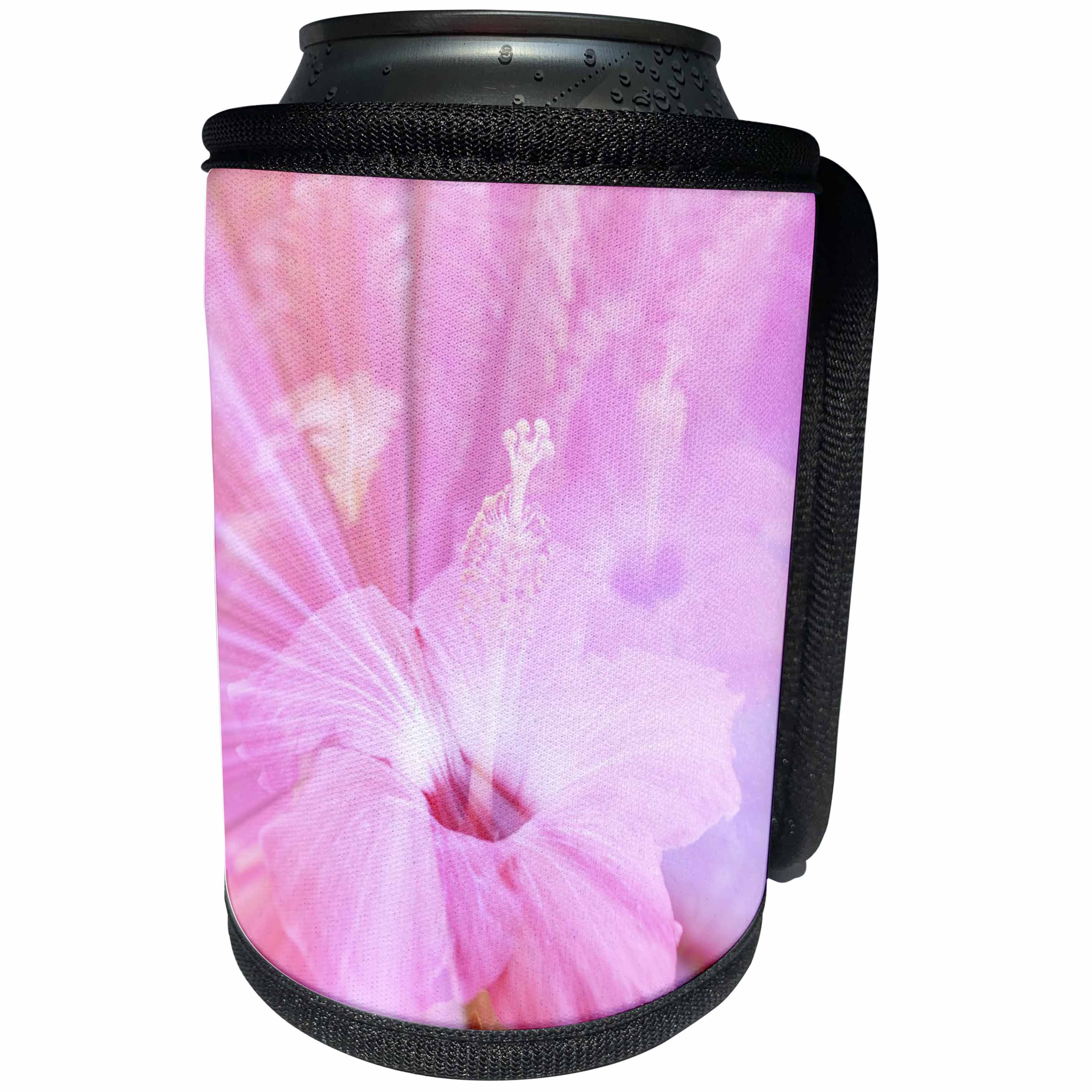 3dRose Patricia Sanders Flowers - Pink Surprise Hibiscus Floral - Can Cooler Bottle Wrap (cc_27964)