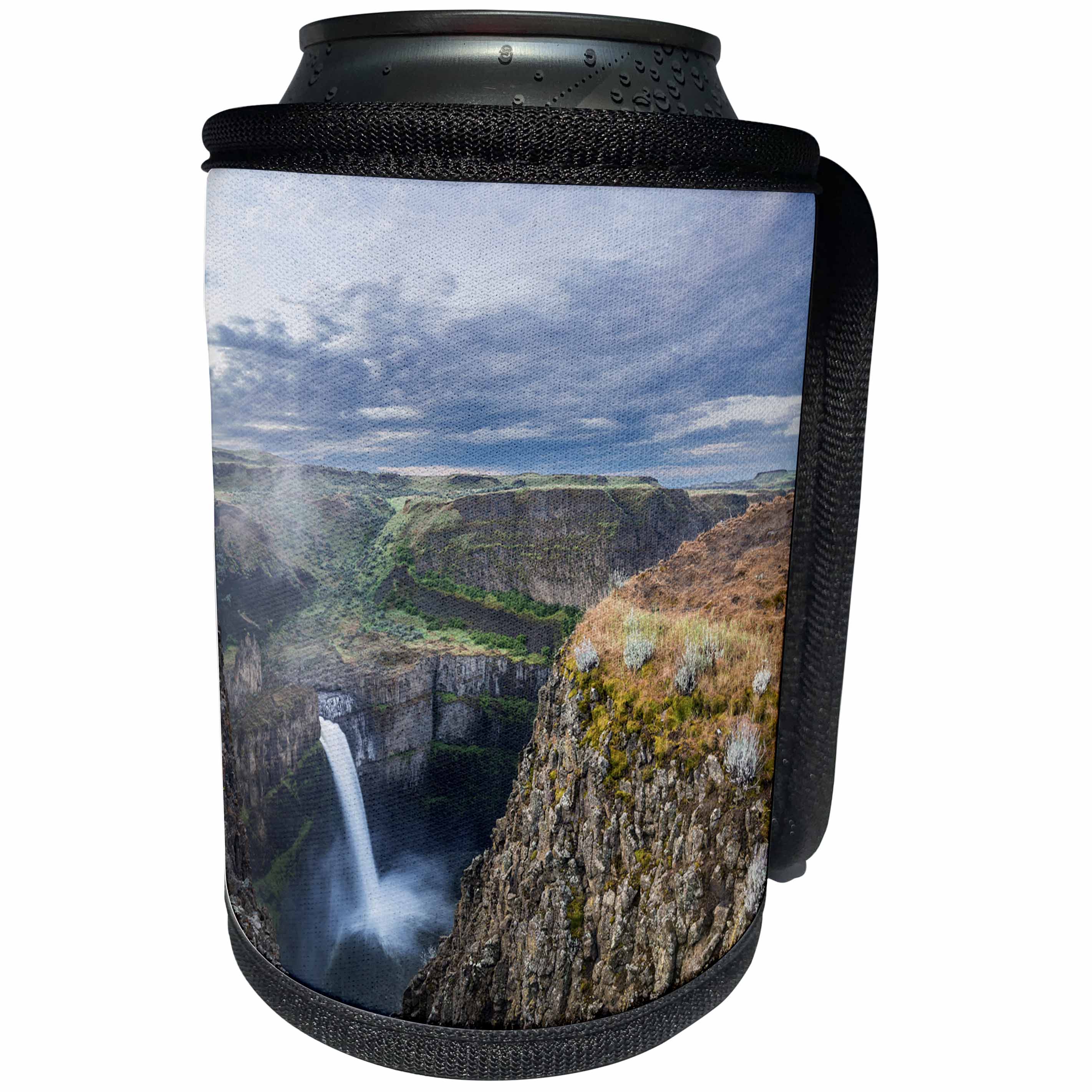 3dRose Danita Delimont - Waterfalls - Washington. Palouse Falls in the spring, at Palouse Falls State Park. - Can Cooler Bottle Wrap (cc_279668)
