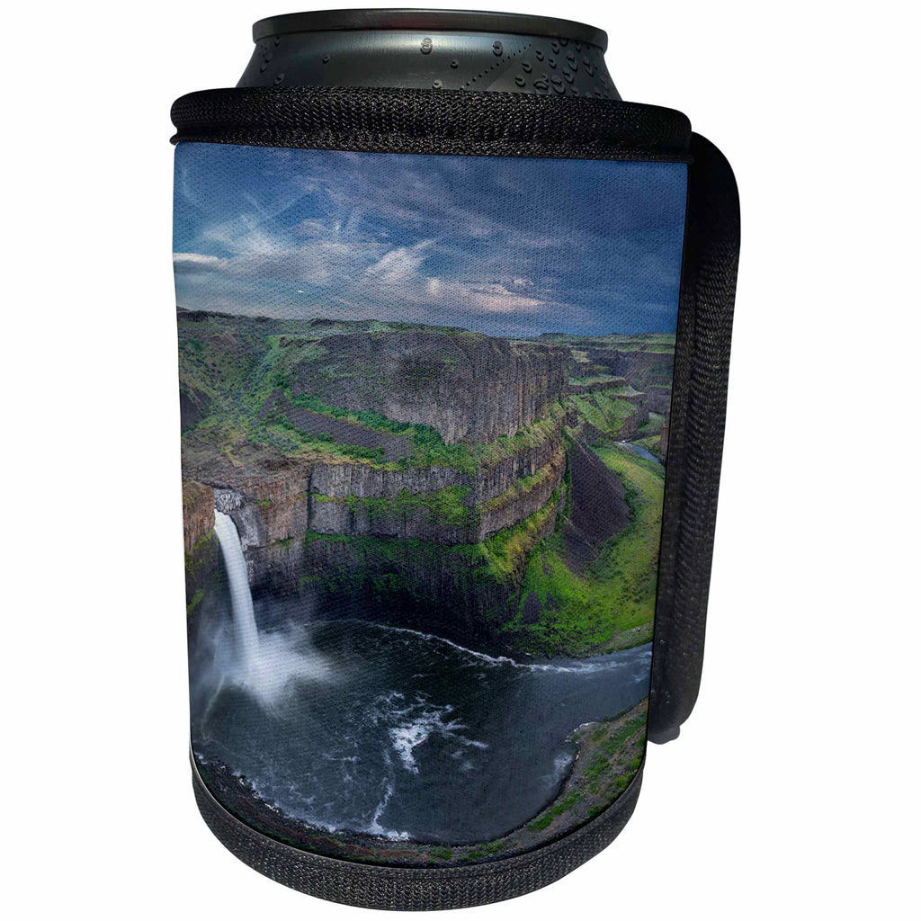 3dRose Danita Delimont - Waterfalls - Washington. Palouse Falls in the spring with an approaching storm. - Can Cooler Bottle Wrap (cc_279669)