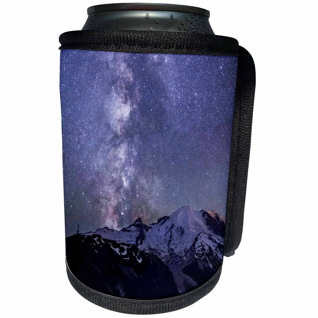 3dRose Danita Delimont - Stars - Washington. The Milky Way looms above Mt. Rainier near Sunrise. - Can Cooler Bottle Wrap (cc_279694)