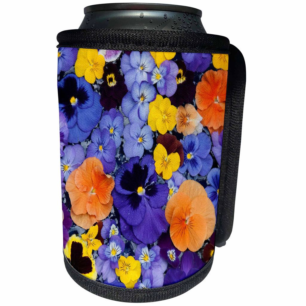 3dRose Danita Delimont - Flowers - USA, Washington State, Sammamish, Pansies - Can Cooler Bottle Wrap (cc_279709)