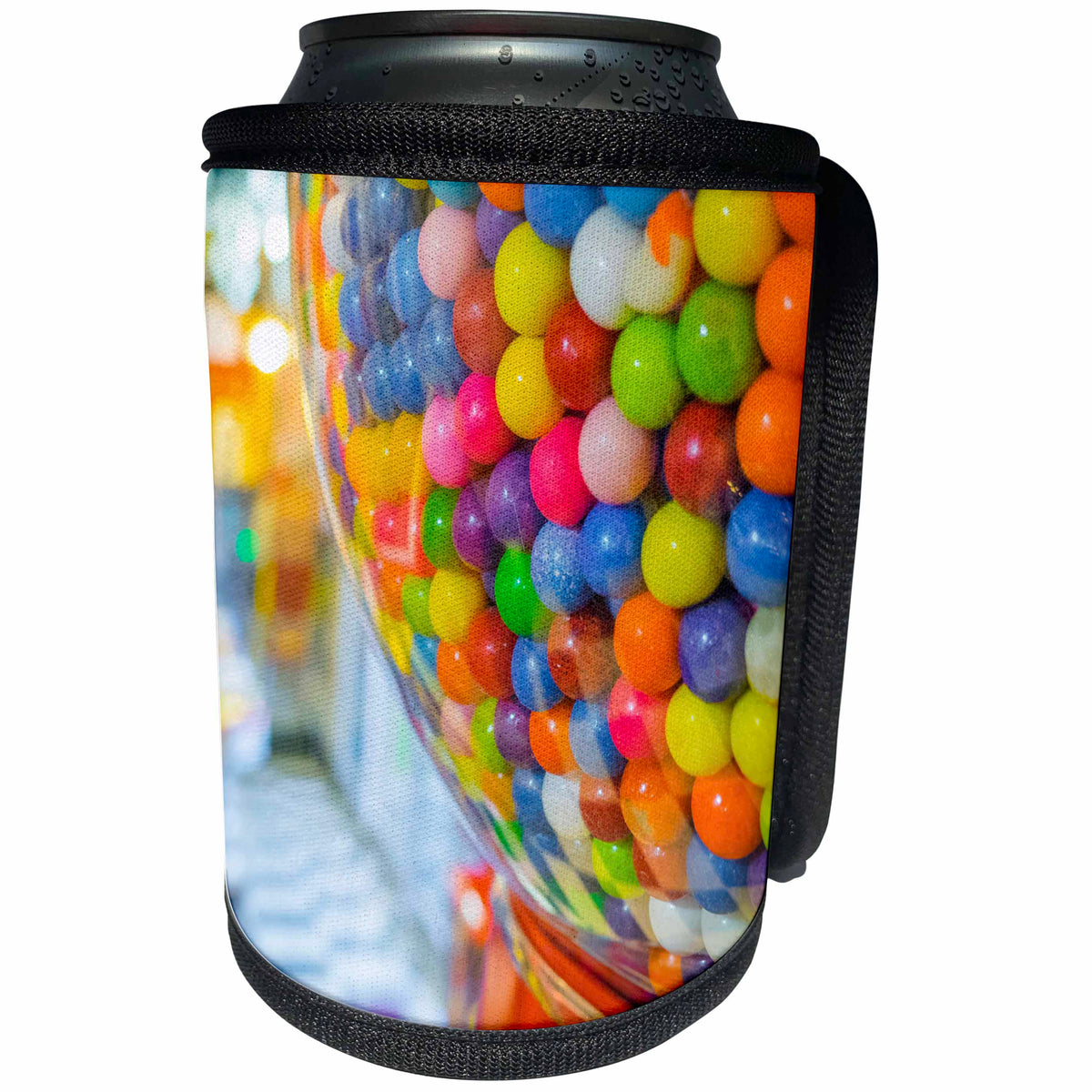 3dRose Danita Delimont - Food - A gumball machine in a sweet shop. - Can Cooler Bottle Wrap (cc_279720)