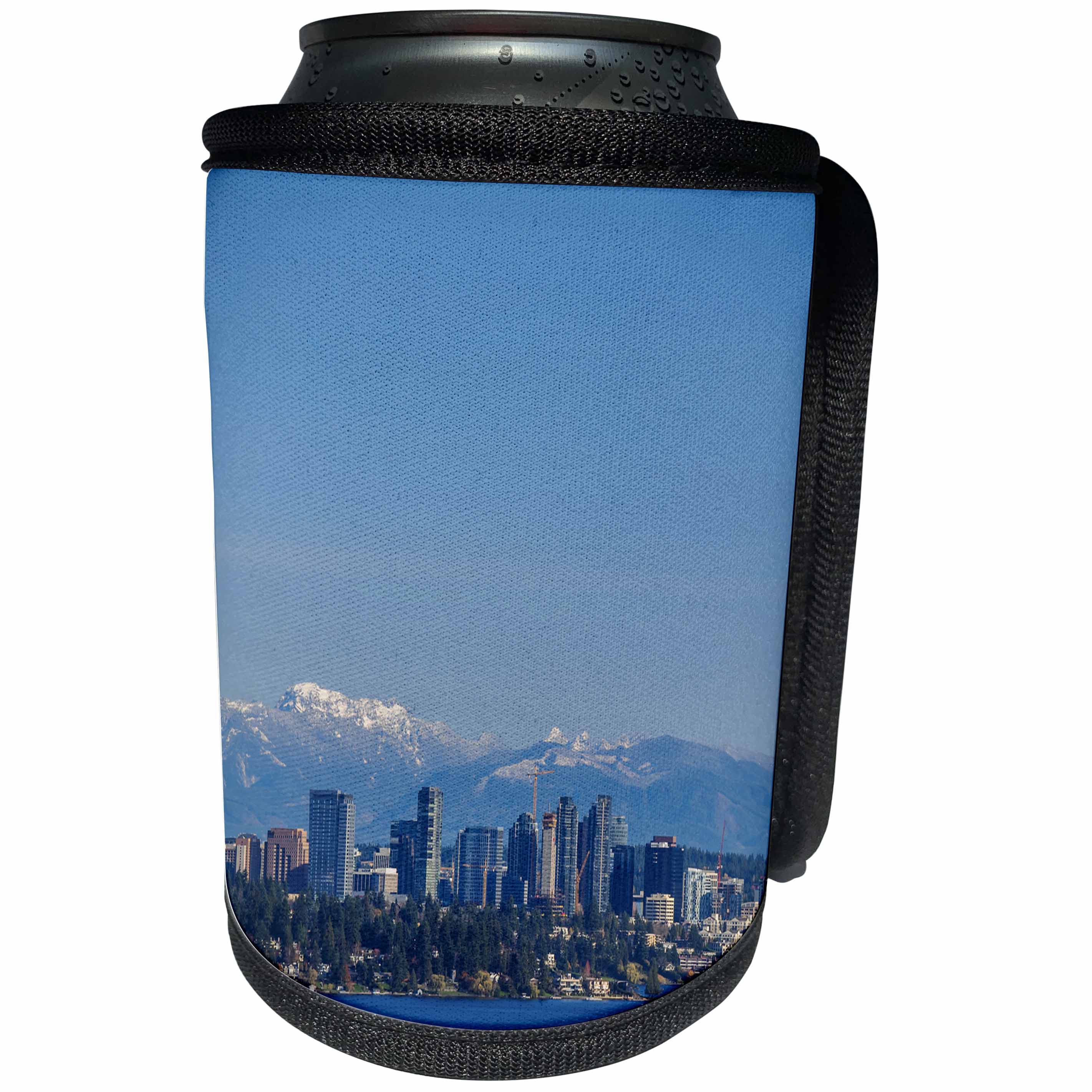 3dRose Danita Delimont - Cities - USA, Washington, Bellevue. Bellevue skyline from Lake Washington. - Can Cooler Bottle Wrap (cc_279721)