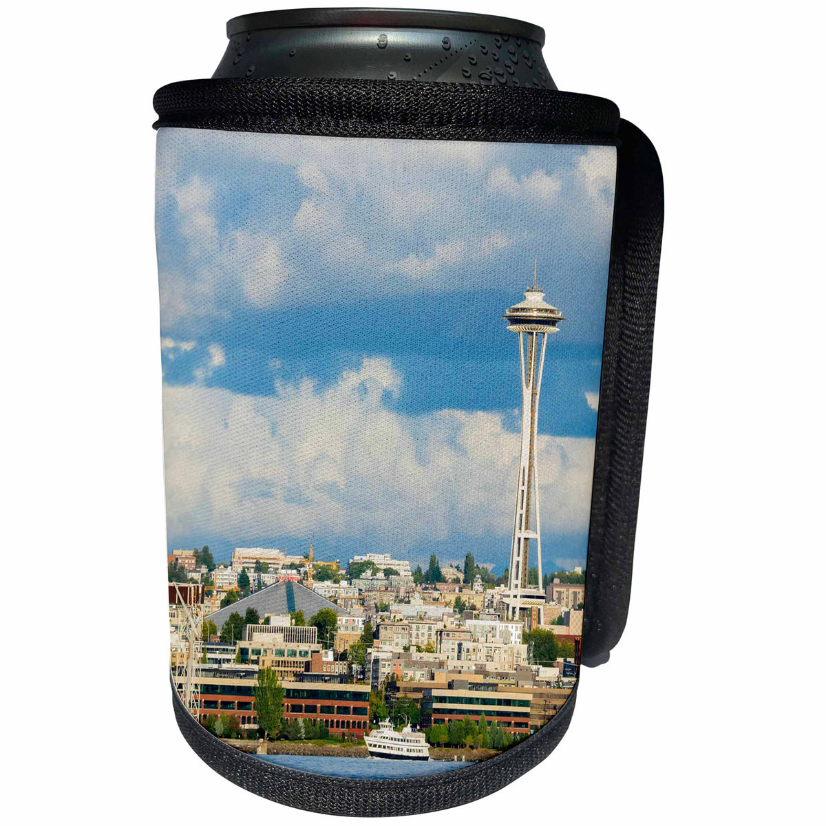 3dRose Danita Delimont - Cities - Washington, Seattle. Seattle skyline from Elliott Bay. - Can Cooler Bottle Wrap (cc_279724)