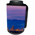3dRose Danita Delimont - Cities - Washington, Seattle, downtown skyline with Space Needle and Mountains. - Can Cooler Bottle Wrap (cc_279727)