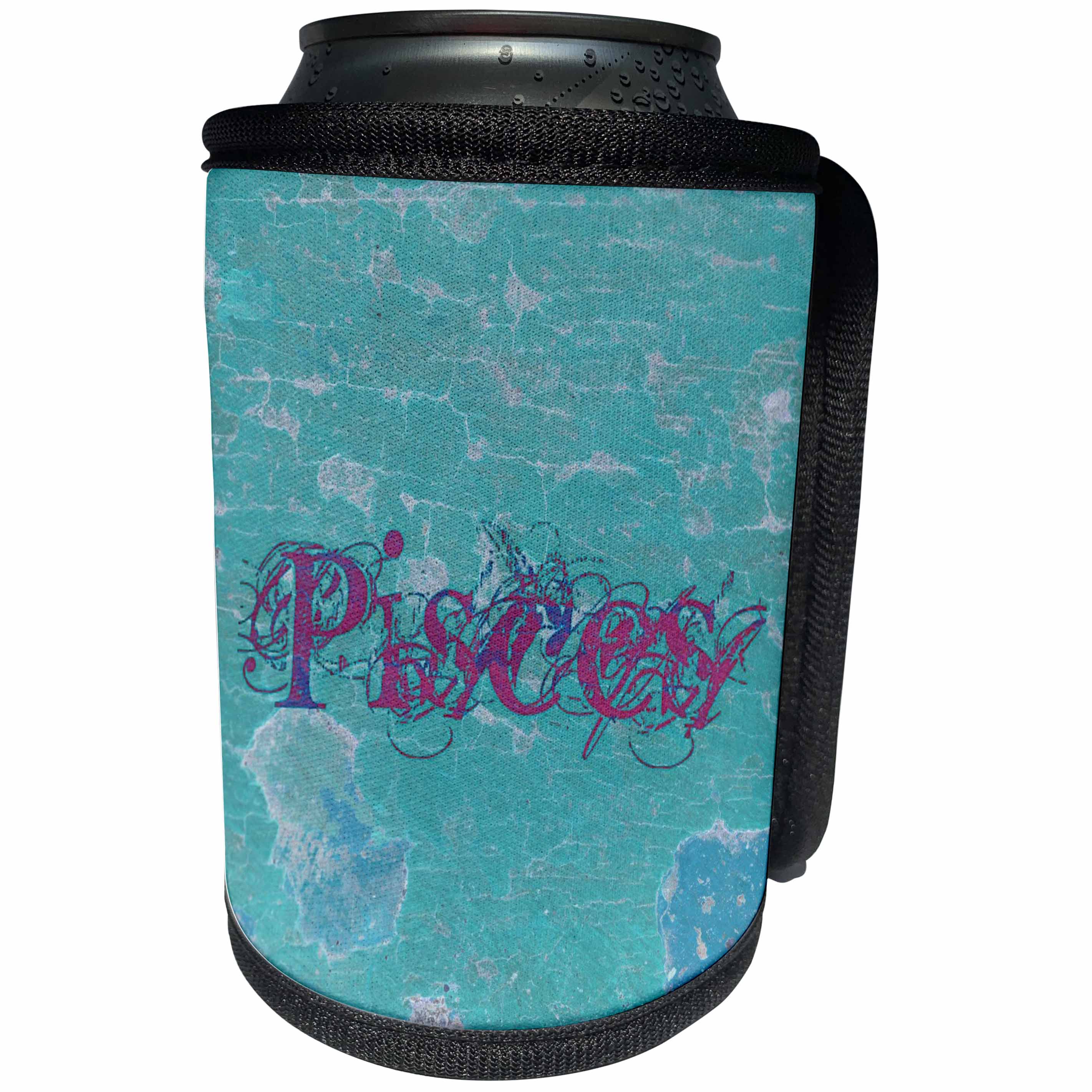 3dRose Patricia Sanders Astrology - Turquoise Pisces Abstract - Can Cooler Bottle Wrap (cc_27973)