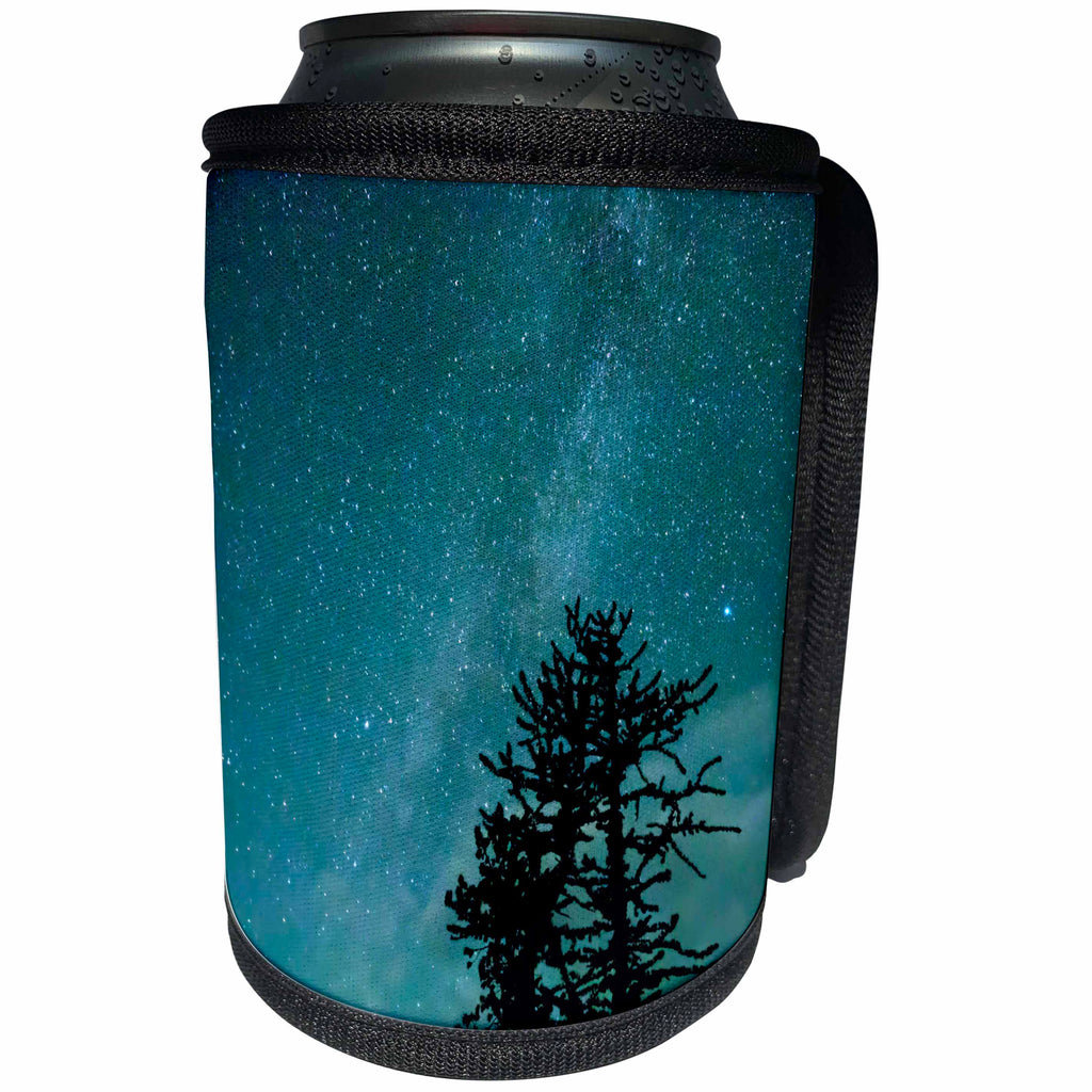3dRose Danita Delimont - Stars - Washington, Alpine Lakes Wilderness, Ingalls Pass, Milky Way and trees - Can Cooler Bottle Wrap (cc_279731)