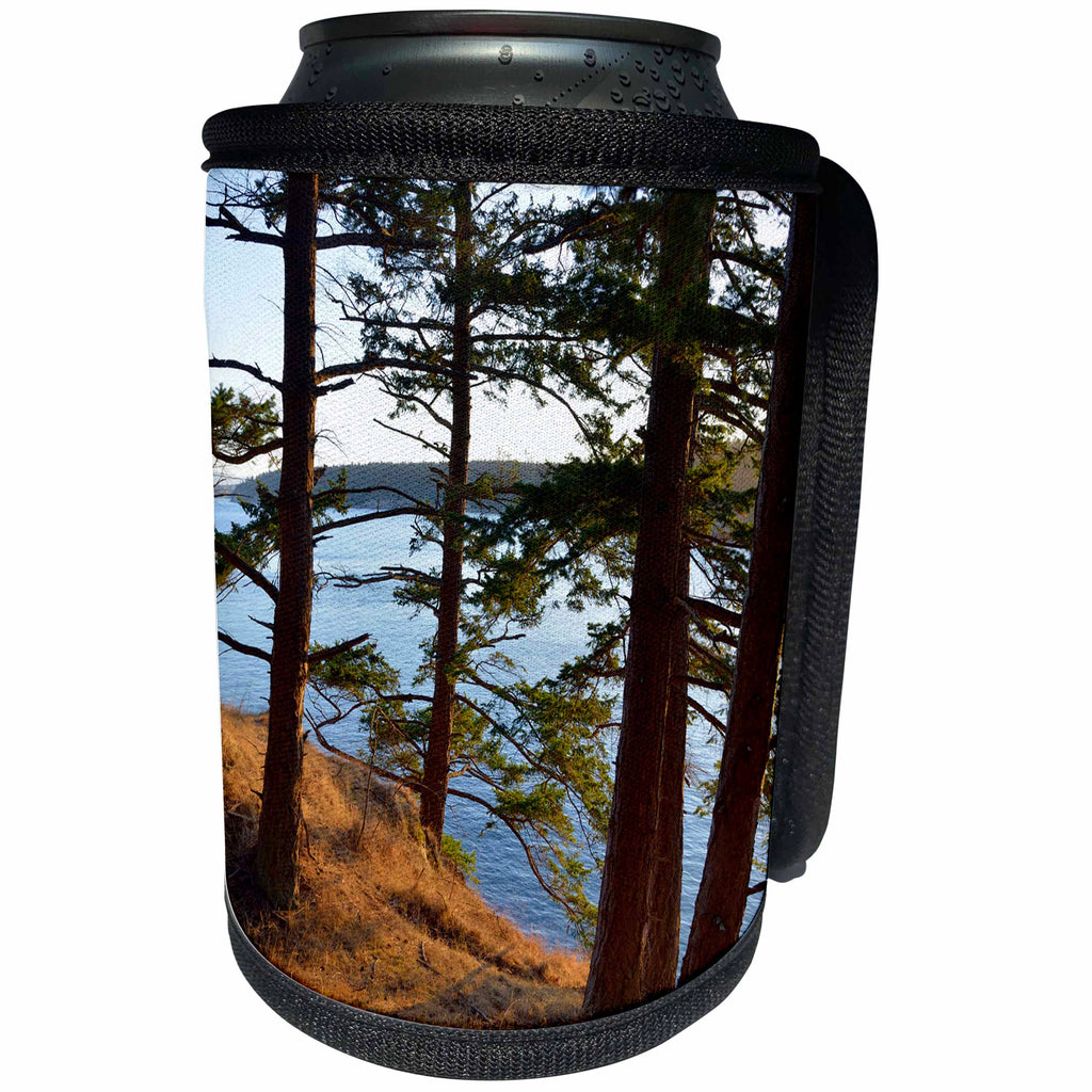 3dRose Danita Delimont - Forests - Washington. San Juan Islands, James Island. Fir trees on a hillside - Can Cooler Bottle Wrap (cc_279740)