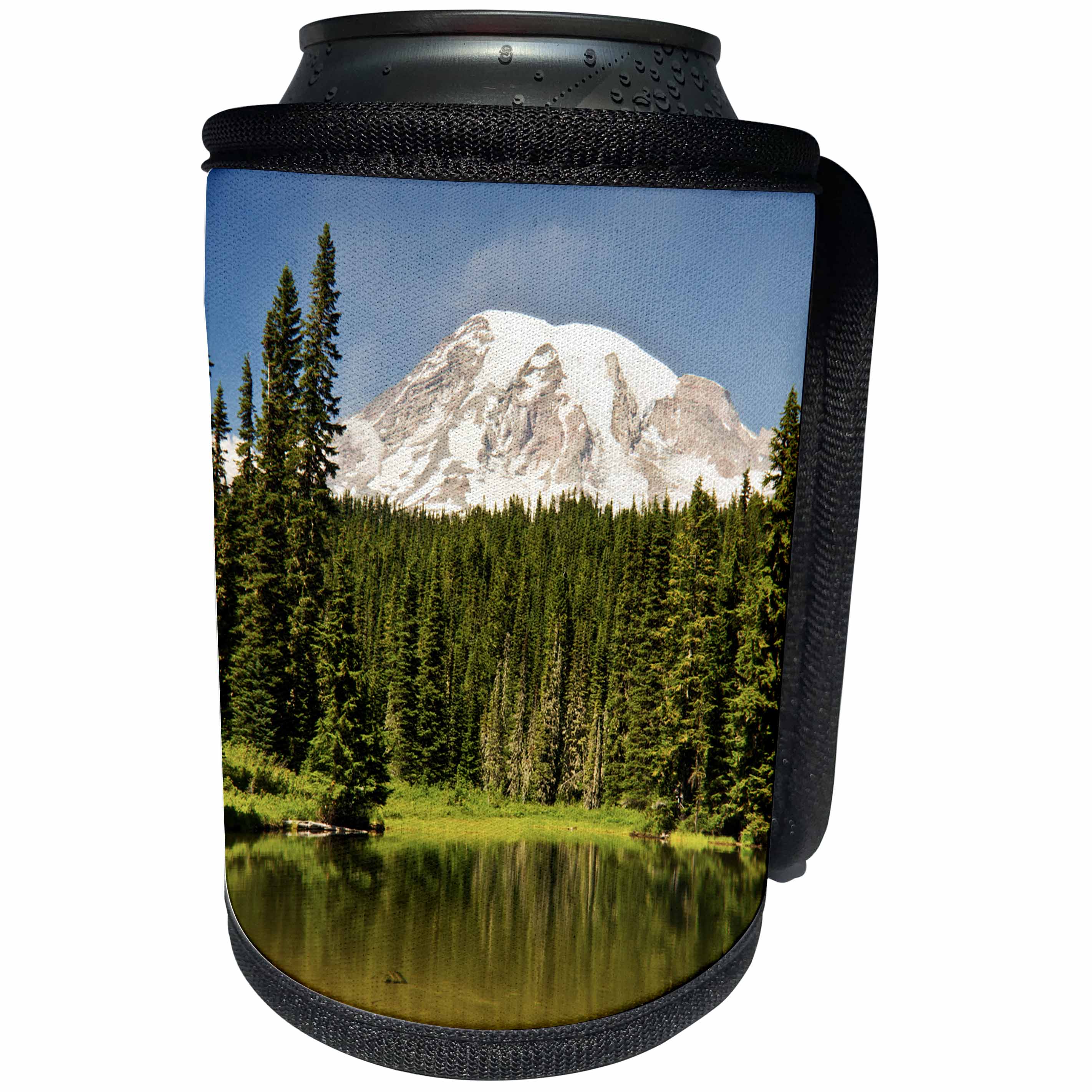 3dRose Danita Delimont - Mountains - Mount Rainier above Reflection Lakes, Mount Rainier NP, Washington - Can Cooler Bottle Wrap (cc_279741)