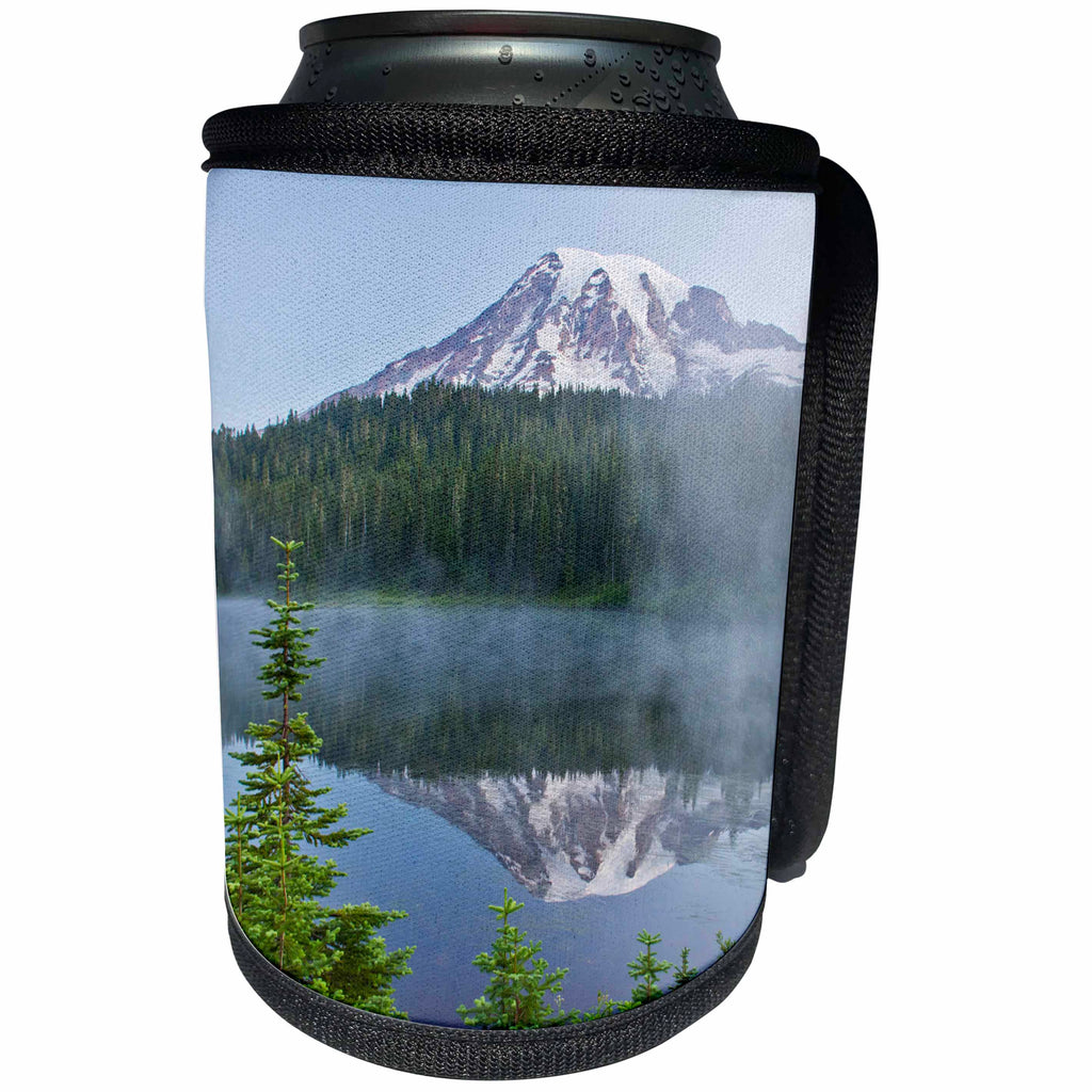3dRose Danita Delimont - Mountains - Mount Rainier, Reflection Lakes, Mount Rainier NP, Washington, USA - Can Cooler Bottle Wrap (cc_279742)