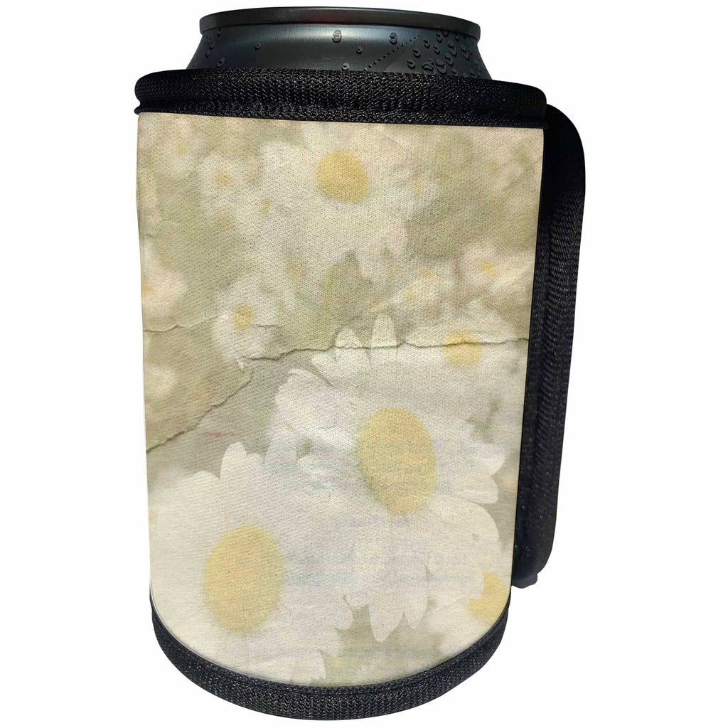 3dRose Patricia Sanders Flowers - Daisies Paper Floral Art - Can Cooler Bottle Wrap (cc_27975)