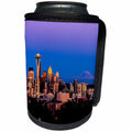 3dRose Danita Delimont - Cities - USA, Washington State, Seattle Skyline with Mount Rainier at dusk. - Can Cooler Bottle Wrap (cc_279786)