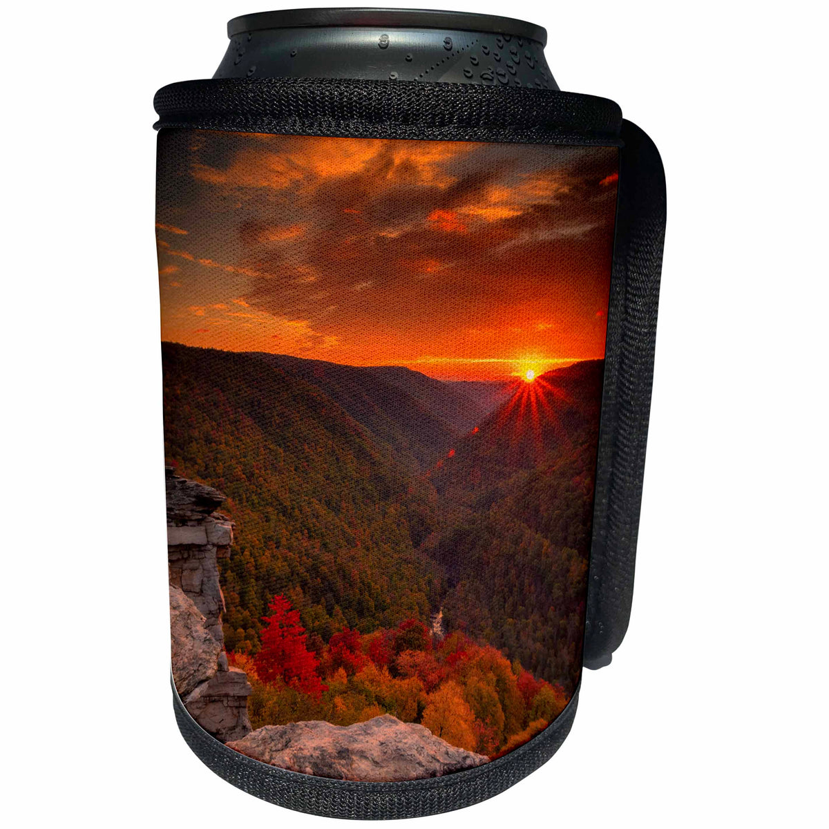 3dRose Danita Delimont - Sunsets - West Virginia, Blackwater Falls State Park. Sunset over mountain. - Can Cooler Bottle Wrap (cc_279789)