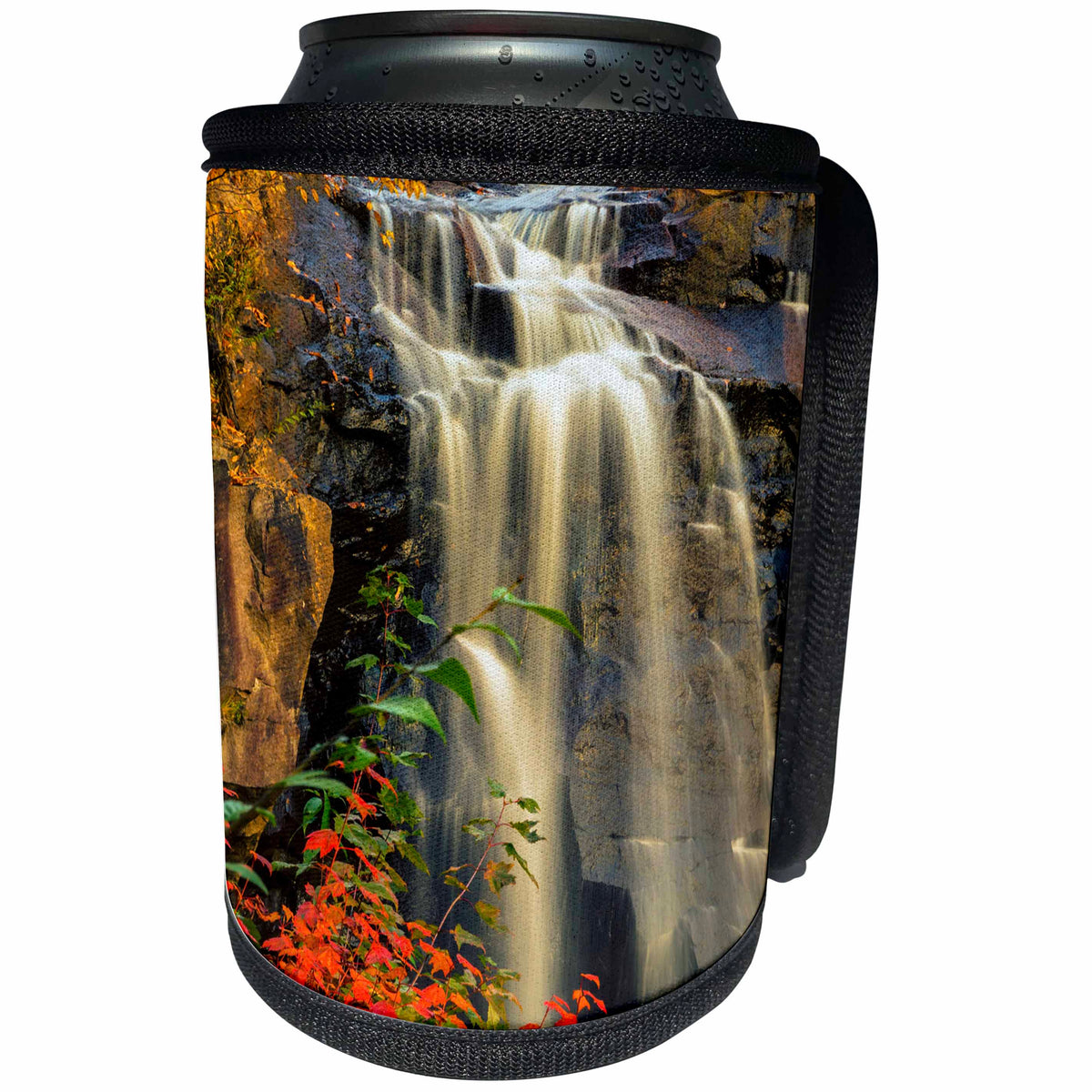 3dRose Danita Delimont - Waterfalls - USA, West Virginia, Blackwater Falls State Park. Waterfall in autumn. - Can Cooler Bottle Wrap (cc_279795)