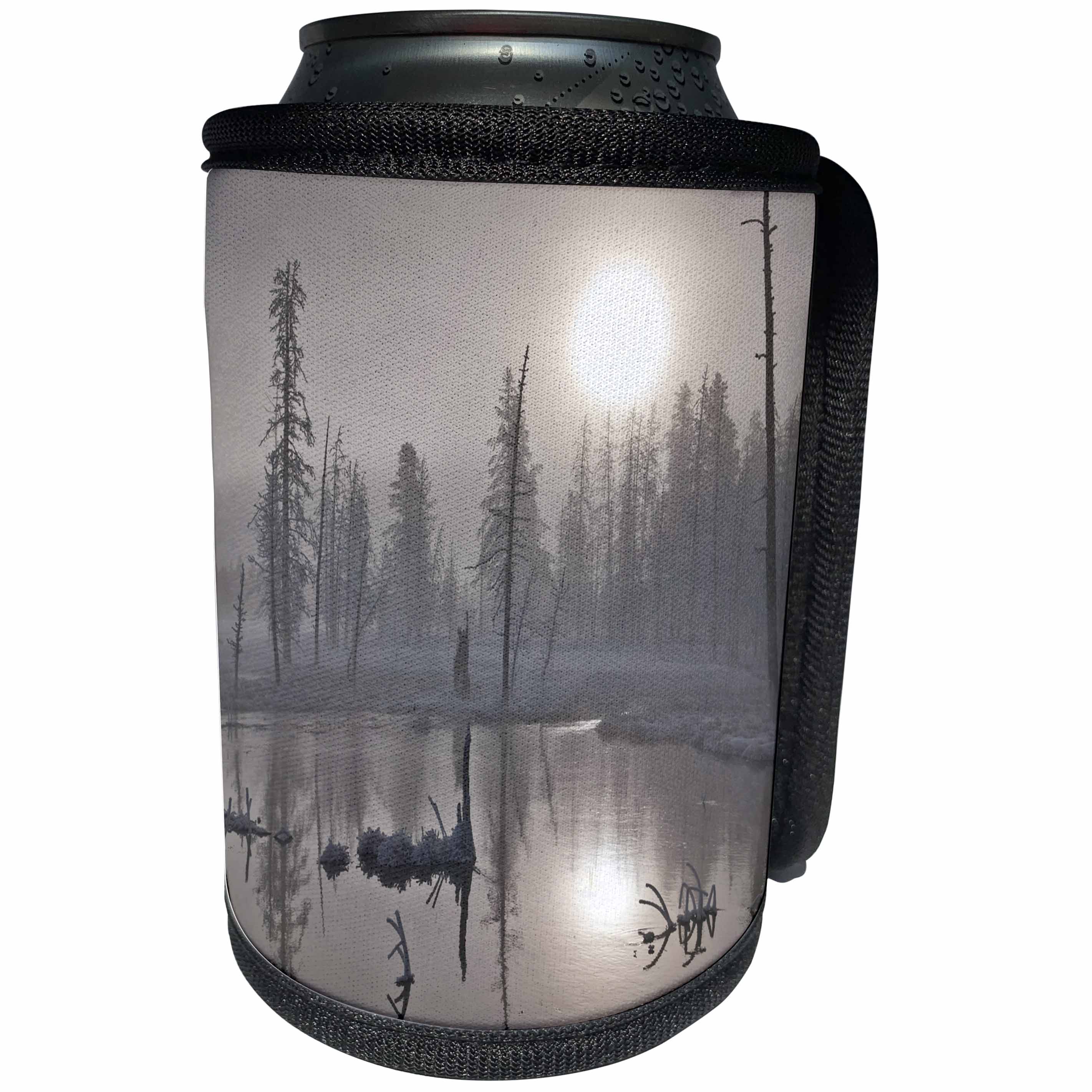 3dRose Danita Delimont - Winter - USA, Wyoming, Yellowstone National Park, fog, sunrise - Can Cooler Bottle Wrap (cc_279808)