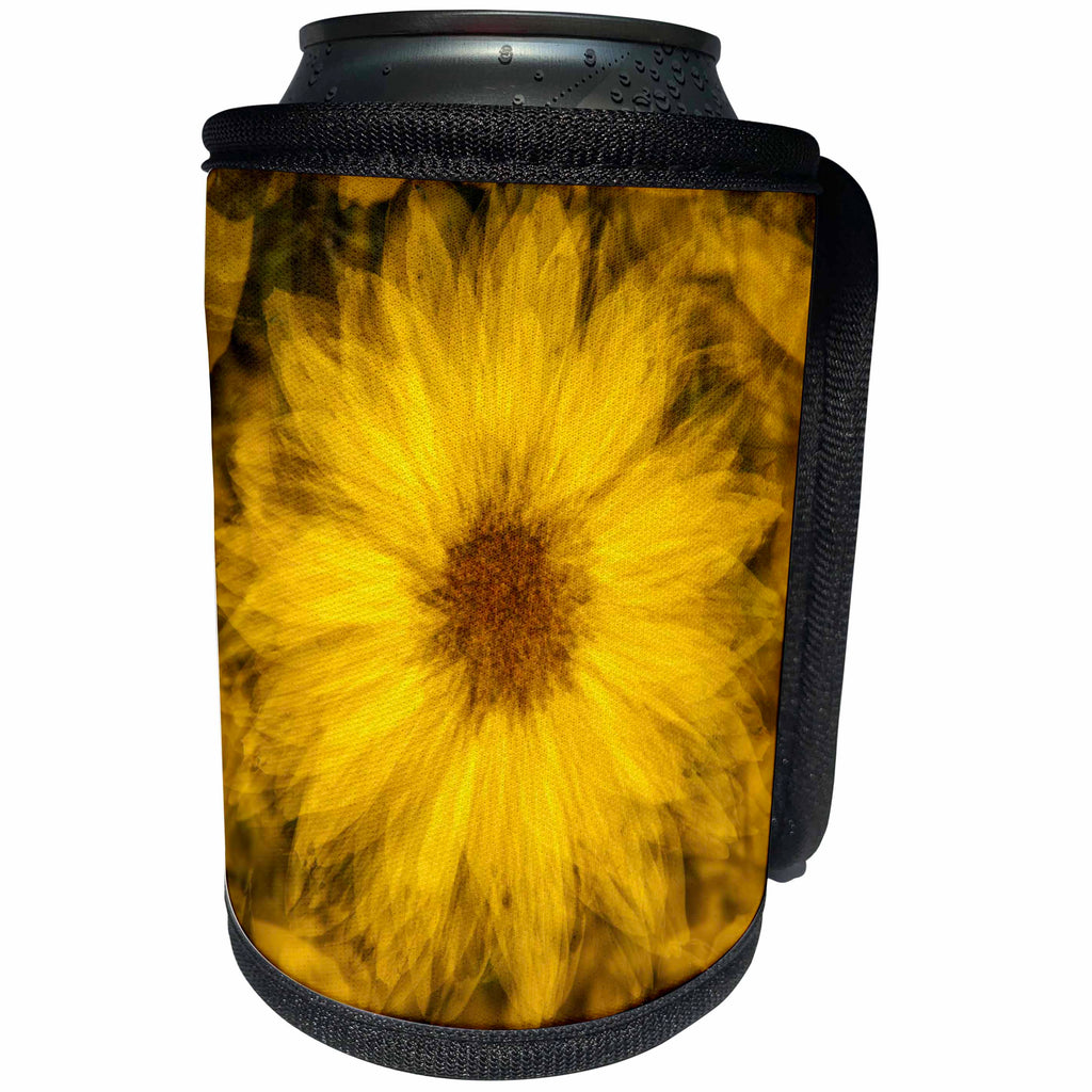 3dRose Danita Delimont - Flowers - USA, Wyoming. Abstract close-of of a yellow sunflower - Can Cooler Bottle Wrap (cc_279813)