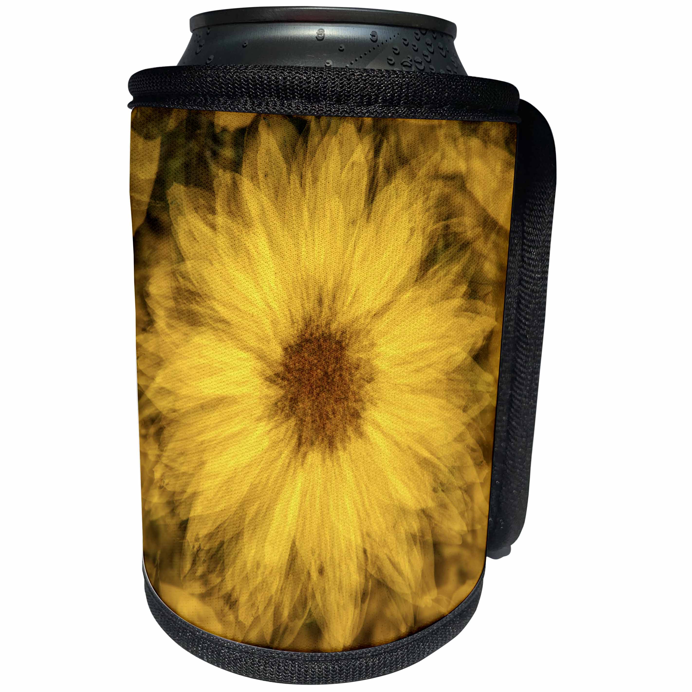 3dRose Danita Delimont - Flowers - USA, Wyoming. Abstract close-of of a yellow sunflower - Can Cooler Bottle Wrap (cc_279813)