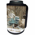 3dRose Danita Delimont - Western - USA, Wyoming, Shell, Blue Wagon in Snow - Can Cooler Bottle Wrap (cc_279819)