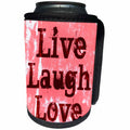 3dRose Patricia Sanders Inspirations - Red Live Laugh Love Abstract Inspiration - Can Cooler Bottle Wrap (cc_27984)