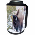 3dRose Danita Delimont - Bison - Buffalo in snow. Yellowstone National Park. Wyoming. - Can Cooler Bottle Wrap (cc_279854)
