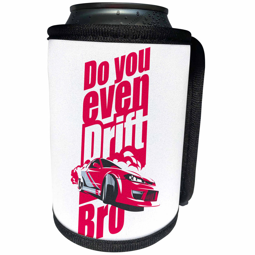3dRose Carsten Reisinger - Illustrations - Do you even drift bro Cool drifting racecar - Can Cooler Bottle Wrap (cc_279855)