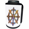 3dRose Metallic Prism Art - Image of Metallic Buddha Wheel - Can Cooler Bottle Wrap (cc_279943)