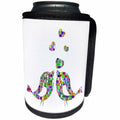 3dRose Metallic Prism Art - Image of Metallic Love Birds With Hearts - Can Cooler Bottle Wrap (cc_279944)