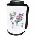 3dRose Metallic Prism Art - Image of World Map In Slanted Metallic Colors - Can Cooler Bottle Wrap (cc_279946)