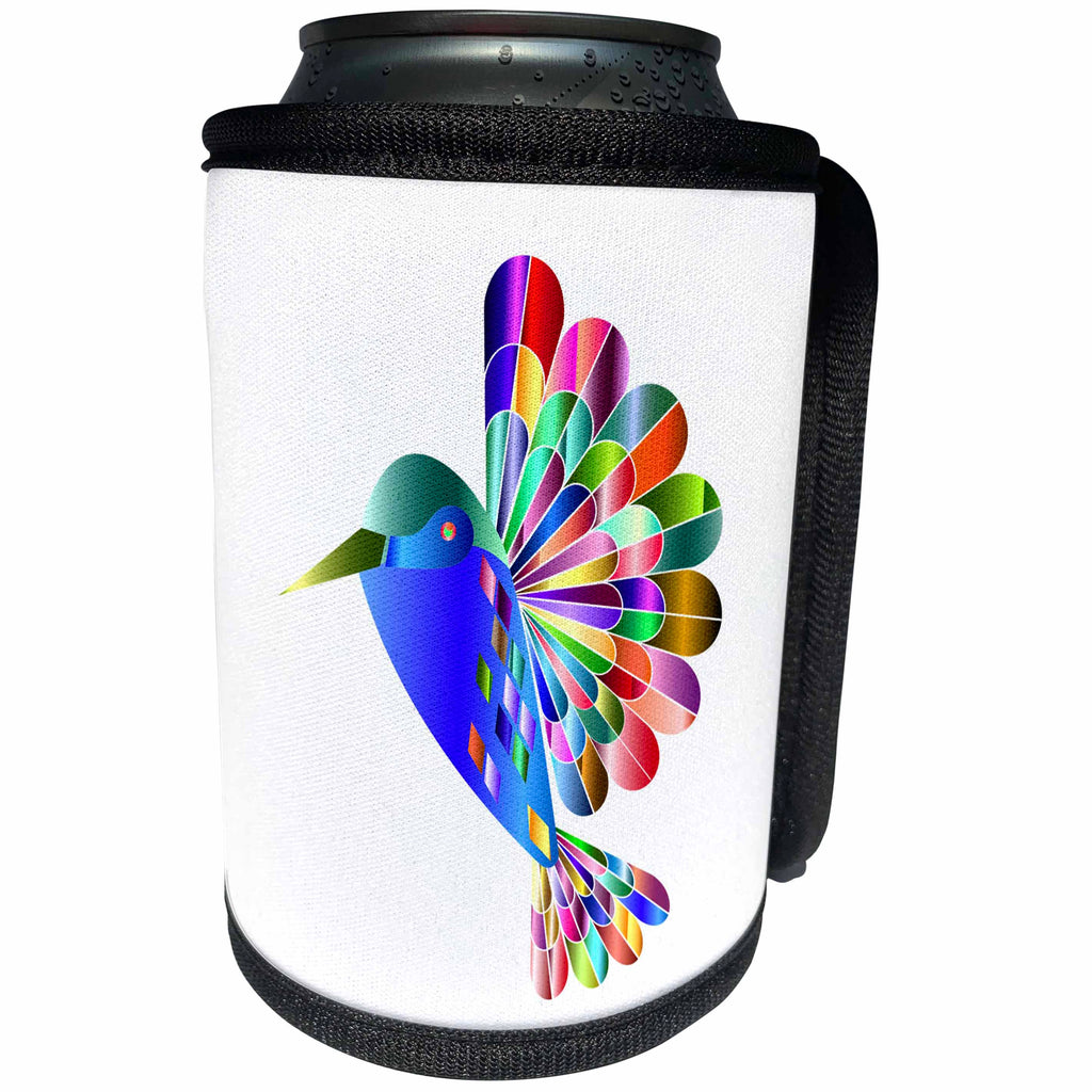 3dRose Metallic Prism Art - Image of Shiny Metallic Colorful Humming Bird - Can Cooler Bottle Wrap (cc_279949)
