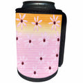3dRose Patricia Sanders Creations - Wood Pink and Orange Floral Art - Can Cooler Bottle Wrap (cc_27995)