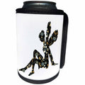 3dRose Metallic Prism Art - Image of Fairy In Metallic Gold and Black - Can Cooler Bottle Wrap (cc_279952)