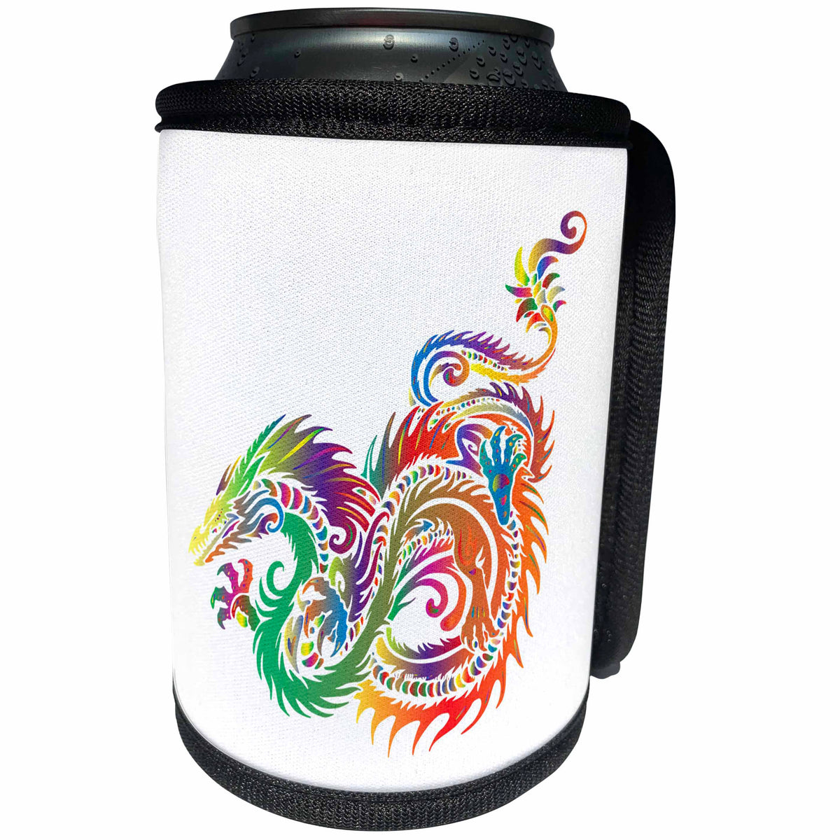 3dRose Metallic Prism Art - Image of Colorful Prism Dragon - Can Cooler Bottle Wrap (cc_279959)