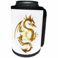 3dRose Metallic Gold - Image of Metallic Gold Dragon - Can Cooler Bottle Wrap (cc_279961)