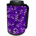 3dRose Mermaid - Image of Close Up Of Mermaid Scales In Shades Of Purple - Can Cooler Bottle Wrap (cc_279970)