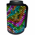 3dRose Mermaid - Image of Mermaid Scales In Multicolor Shades - Can Cooler Bottle Wrap (cc_279971)