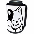3dRose Dog and Cat Art - Image of Silhouette Outline Of Cat Grooming Itself - Can Cooler Bottle Wrap (cc_279974)