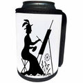 3dRose Black and White - Image of Vintage Style Lady Painting At Her Easel - Can Cooler Bottle Wrap (cc_279978)