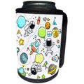 3dRose Toss Patterns - Image of Rockets and Kids In this Repeat Pattern - Can Cooler Bottle Wrap (cc_279991)