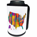 3dRose Maps In Exotic Form - Image of USA Map Made With Bright Colors For Every State - Can Cooler Bottle Wrap (cc_279994)